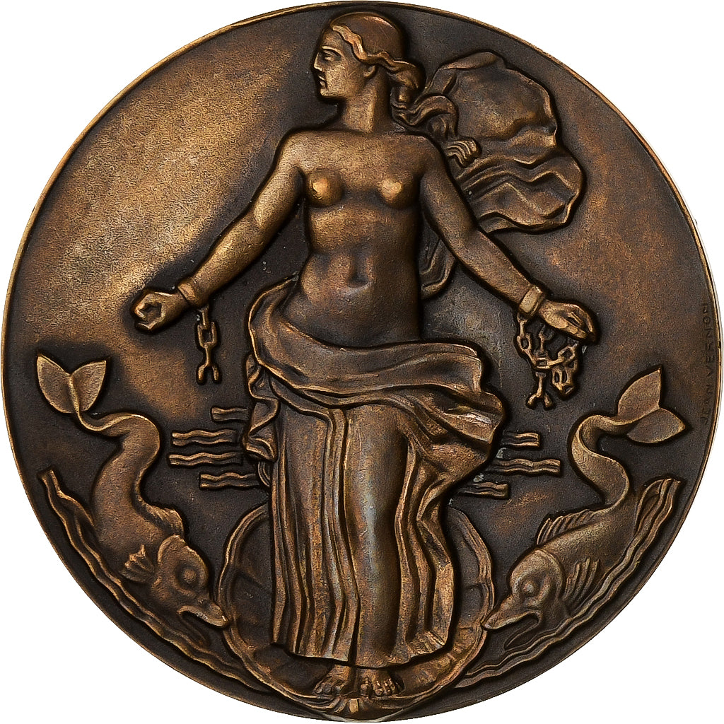 Écrin Vide D'origine Pour Médaille - Compagnie Générale Transatlantique - Boîte De Collection