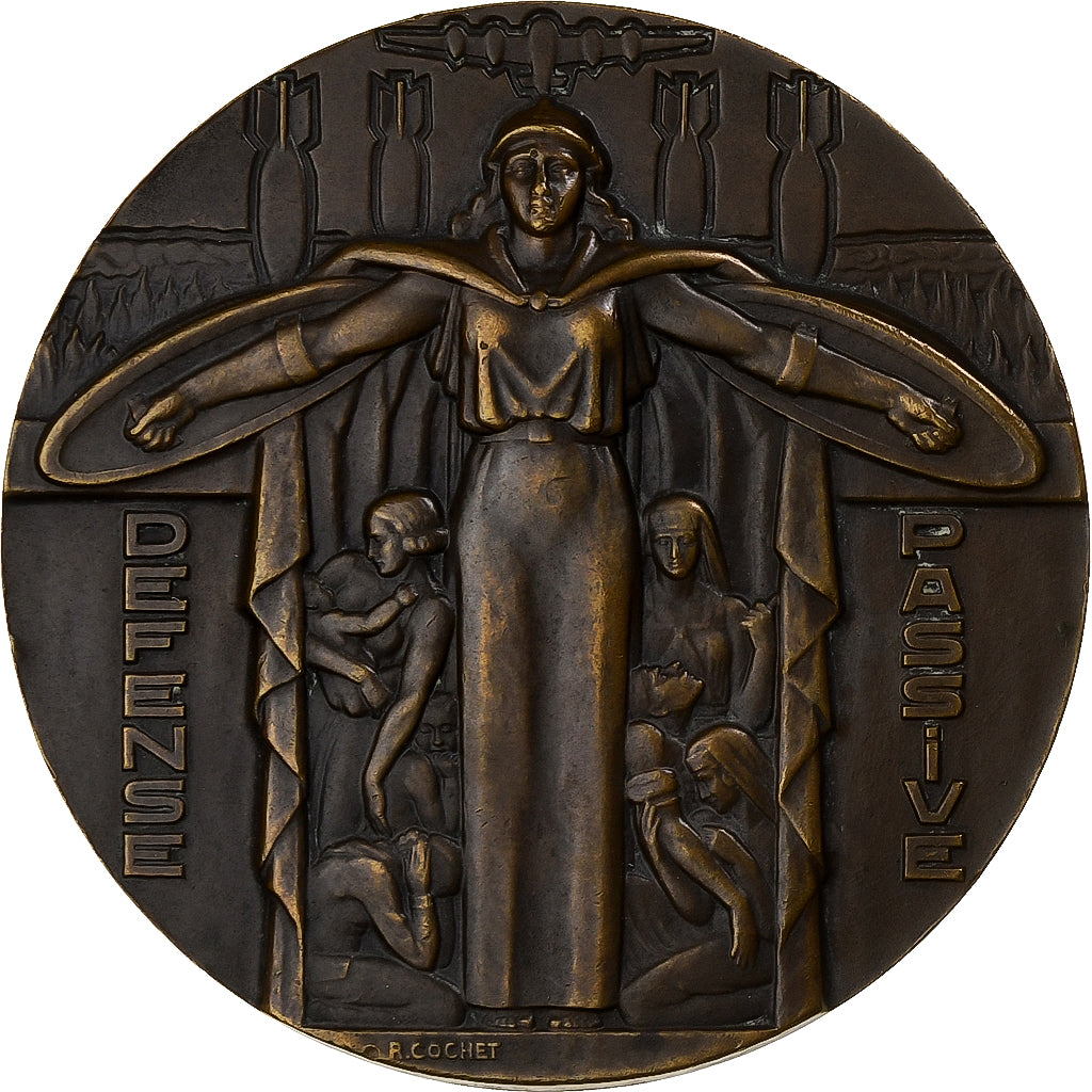 Médaille Bronze Défense Passive 1939-1945 Par Cochet - Art Français Historique