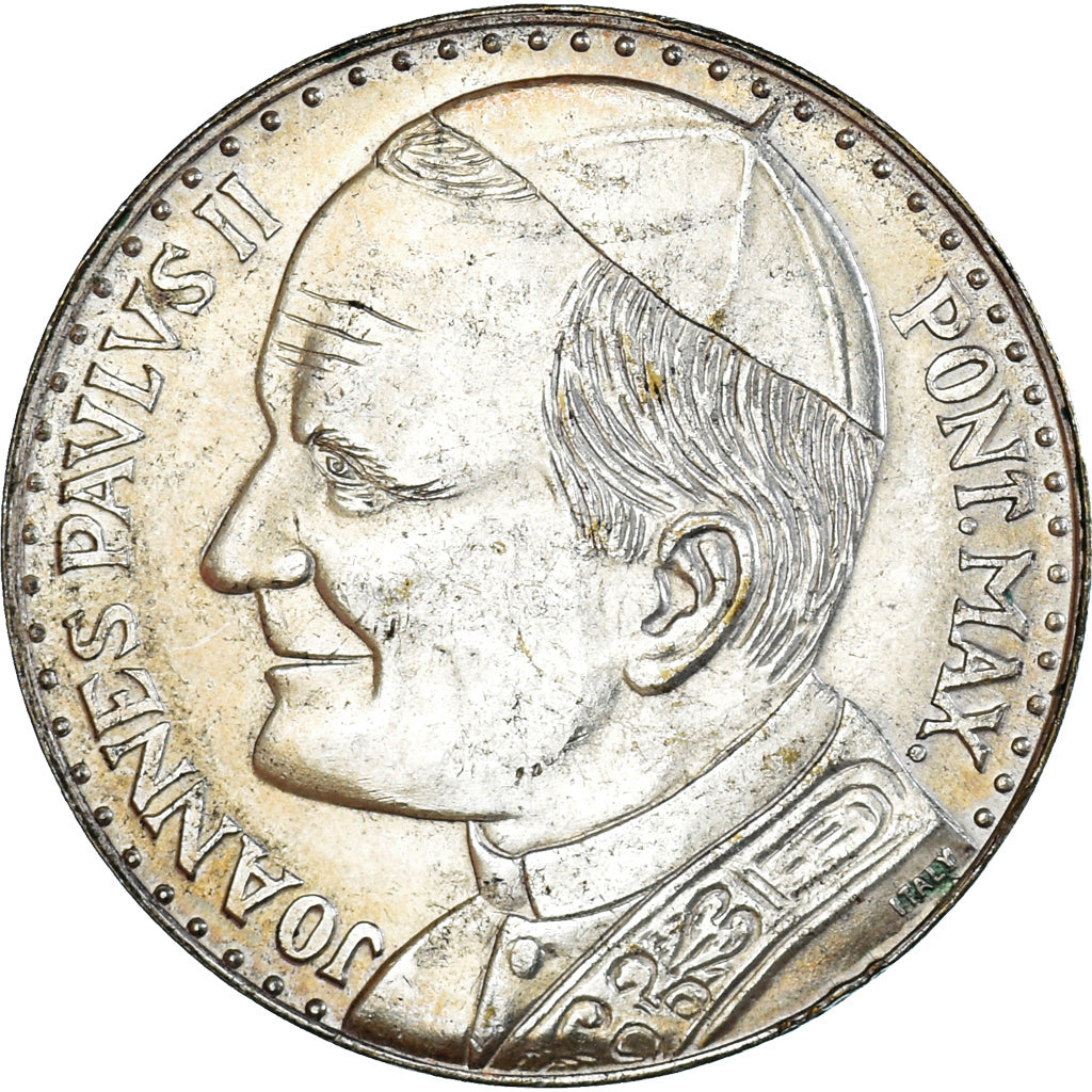 Médaille Vatican Jean Paul II La Pietà Michel-Ange - Laiton Argenté XXème - 34,3 Mm