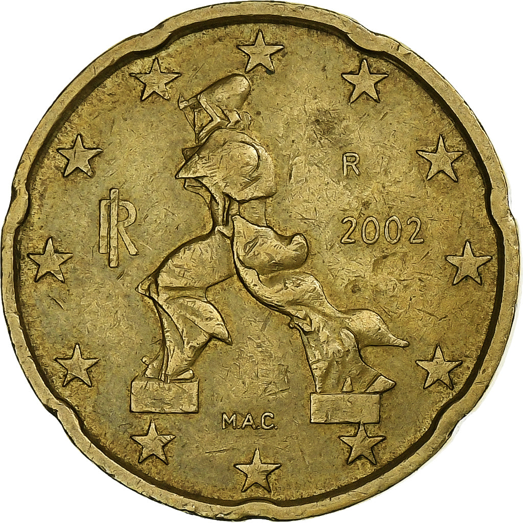 Italy 20 Euro Cent 2002 Nordic gold EF(40-45) – Numiscorner.com