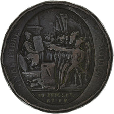France, Monneron de 5 Sols, 1792 / AN 4, Birmingham, Bronze, F(12-15)