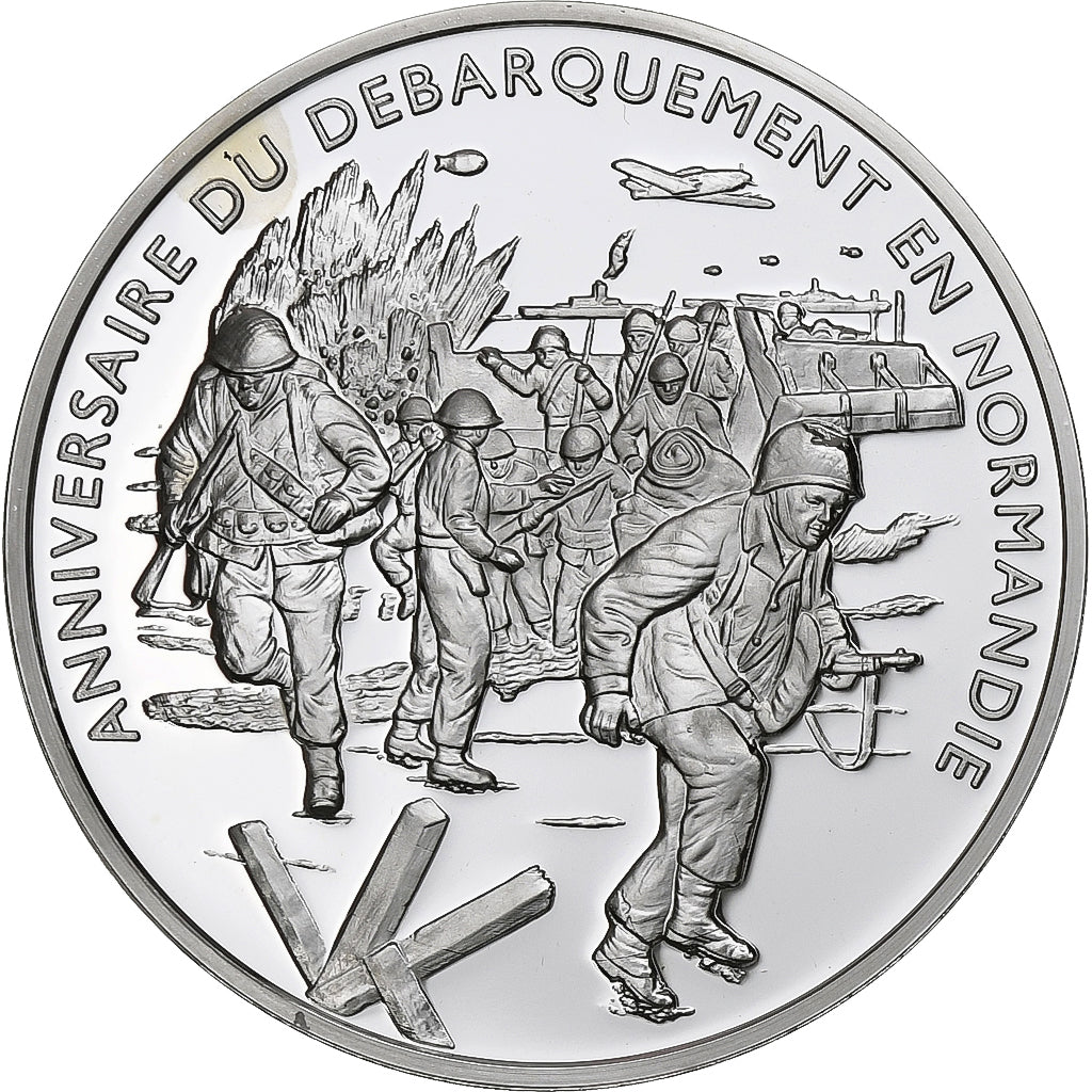 france-m-daille-anniversaire-du-d-barquement-de-normandie-argent-fdc