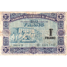 France, Belfort, 1 Franc, 1921, VF(20-25), Pirot:23-54