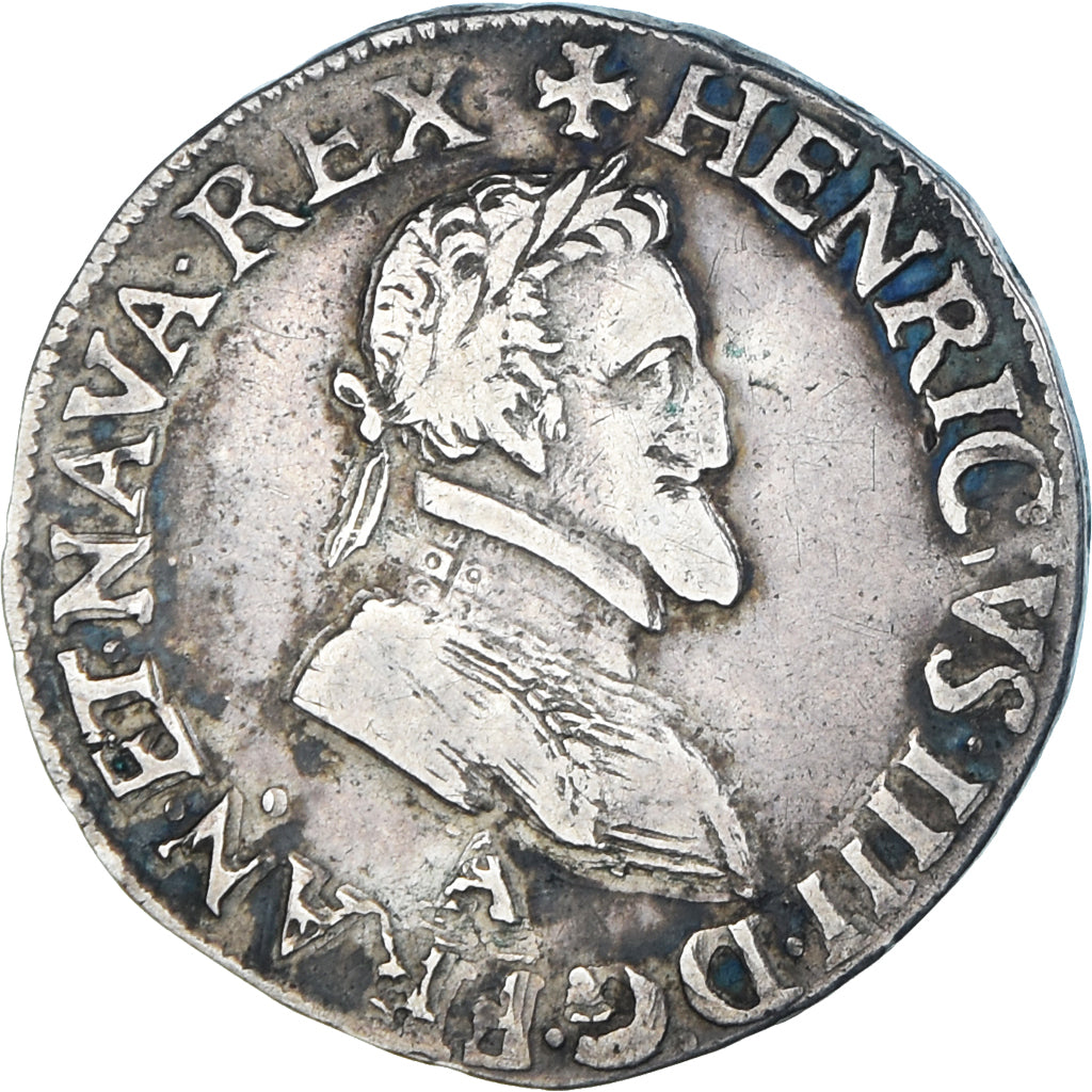 France, Henri IV, 1/2 Franc, Angers, TB, Argent, Gadoury:590