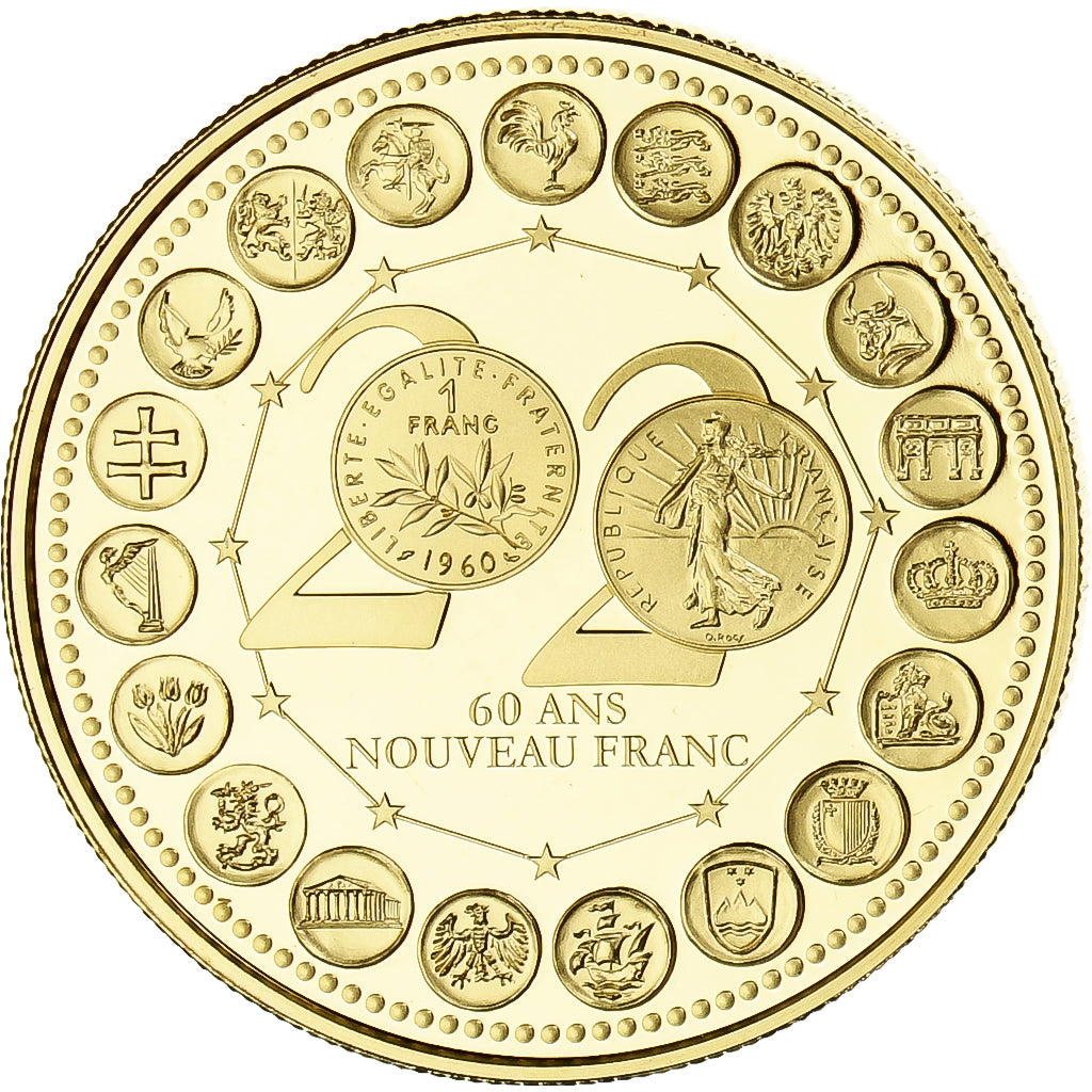 Médaille Essai 50 Ans Du Nouveau Franc 2010 - Monnaie De Paris Bronze