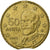 Greece, 50 Euro Cent, 2008, Athens, error clipped planchet, AU(50-53), Brass