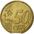 Greece, 50 Euro Cent, 2008, Athens, error clipped planchet, AU(50-53), Brass