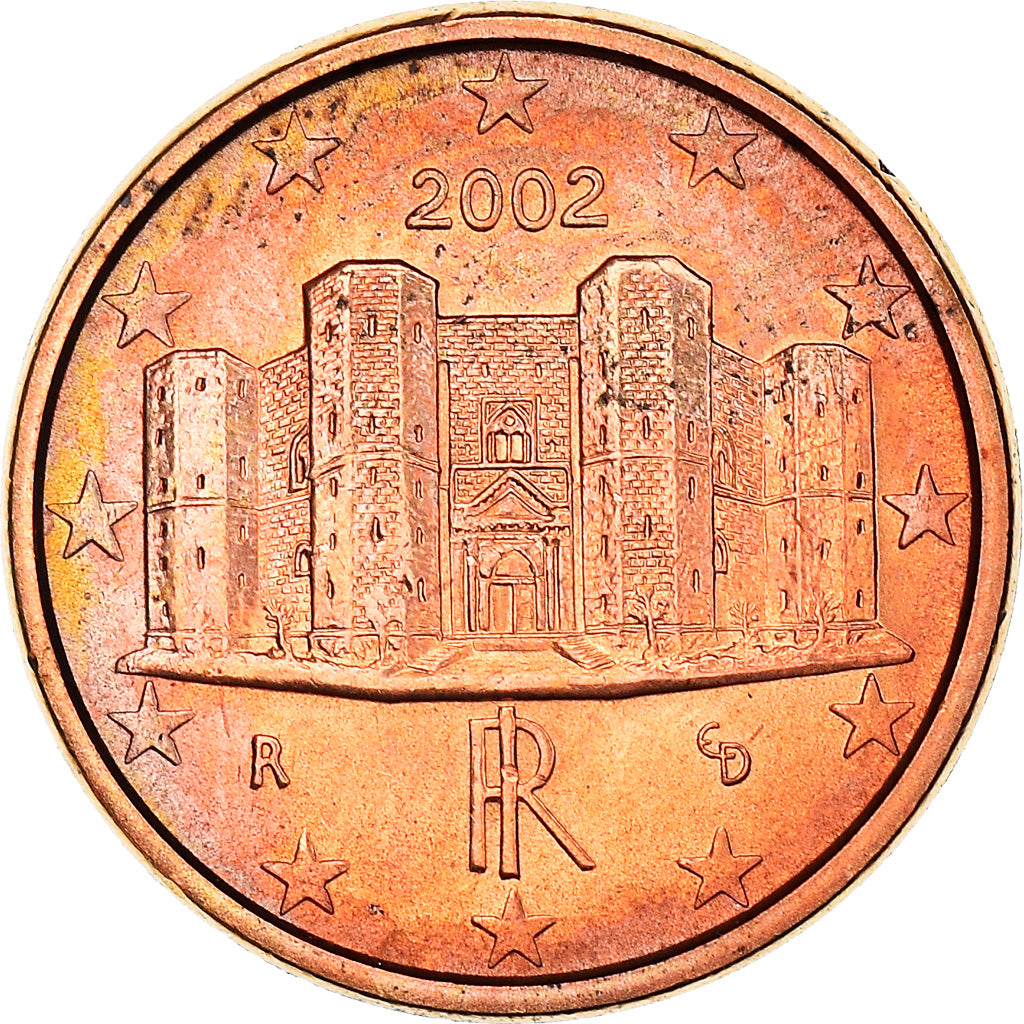 Italien 1 Cent The Castel del Monte 2002 UNZ+ Copper Plated Steel