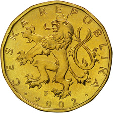 Coin, Czech Republic, 20 Korun, 2002, MS(65-70), Brass plated steel, KM:5