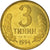 Coin, Uzbekistan, 3 Tiyin, 1994, MS(60-62), Brass plated steel, KM:2.2