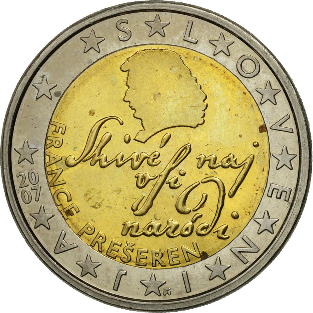Slovenia 2 Euro 2007 MS 63 Bi Metallic KM 75 Numiscorner slovenia-2-euro-2007-ms-63-bi-metallic-km-75-numiscorner