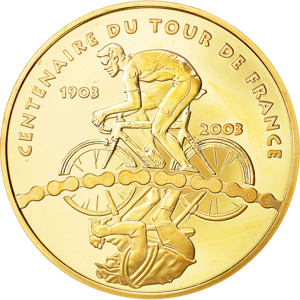 T-shirt Cérémonie Centenaire Tour De France 2003 - 3 Maillots Nationaux - Homme XL - Occasion