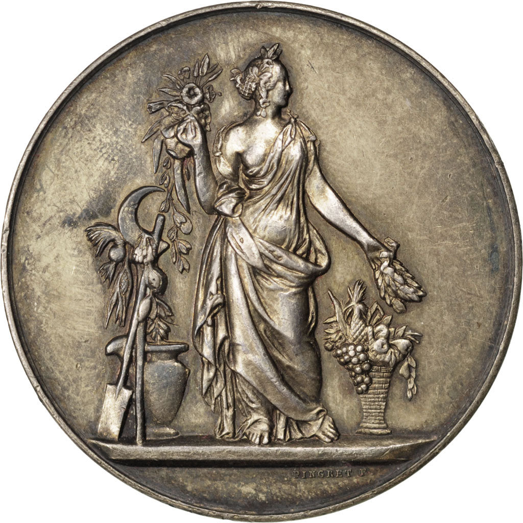 Médaille Société D'Horticulture De Picardie – Pingret – Bronze 41 Mm – Originale