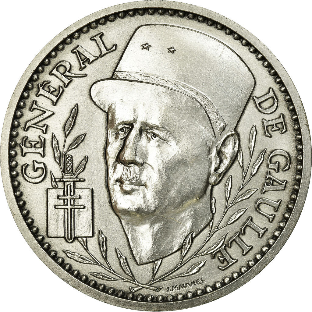 Médaille En Argent Du Général De Gaulle - Pièce De Collection Historique