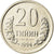 Coin, Uzbekistan, 20 Tiyin, 1994, AU(55-58), Nickel Clad Steel, KM:5.1