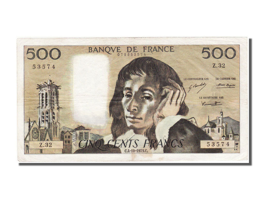 Billet, France, 500 Francs, 500 F 1968-1993 ''Pascal'', 1973, 1973-10-04, TTB+