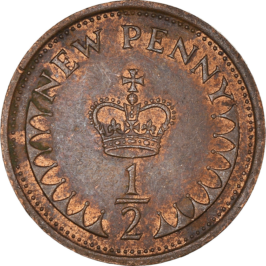 Moneda, Gran Bretaña, 1/2 New Penny, 1975