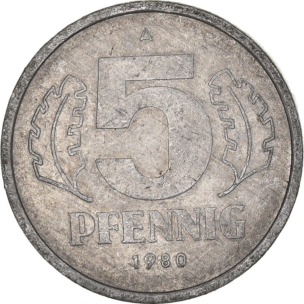 Münze, GERMAN-DEMOCRATIC REPUBLIC, 5 Pfennig, 1980