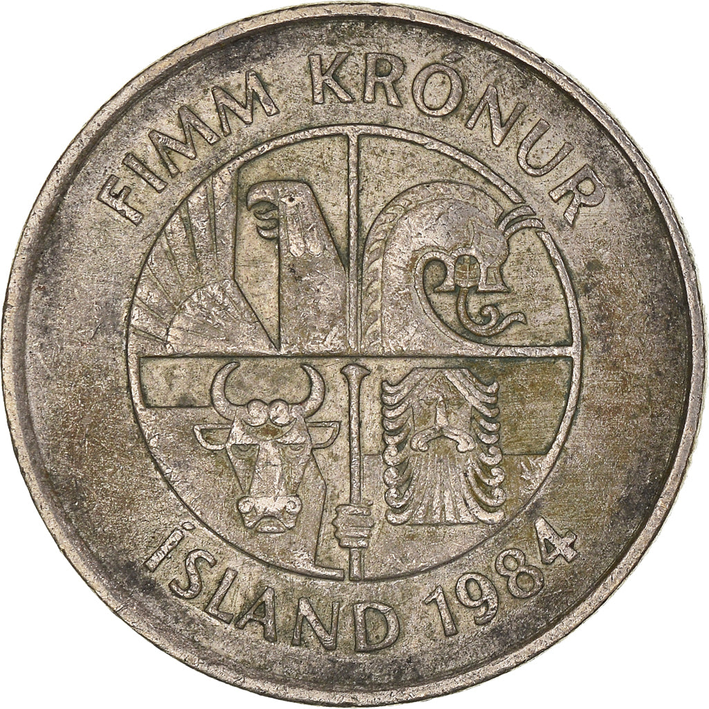 Moeda, Islândia, 5 Kronur, 1984