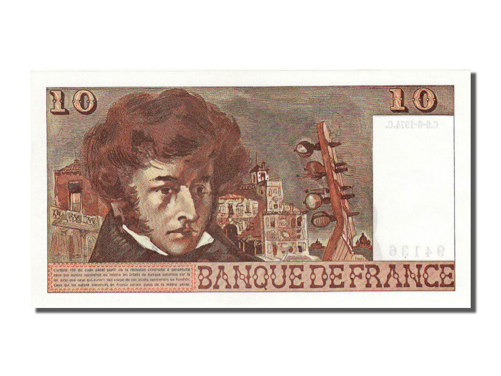 Billet, France, 10 Francs, 10 F 1972-1978 ''Berlioz'', 1974, 1974-06-06, SPL+