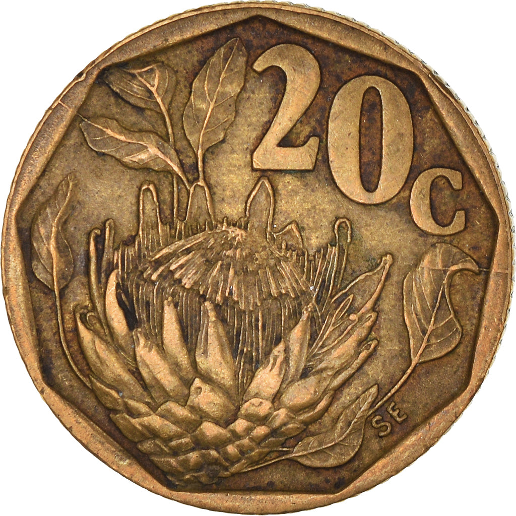 Coin, South Africa, 20 Cents, 1992
