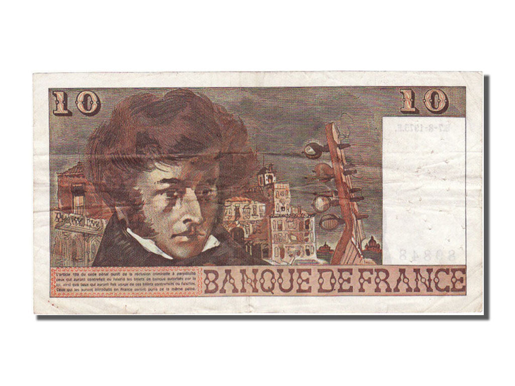 Geldschein, Frankreich, 10 Francs, 10 F 1972-1978 ''Berlioz'', 1975, 1975-08-07