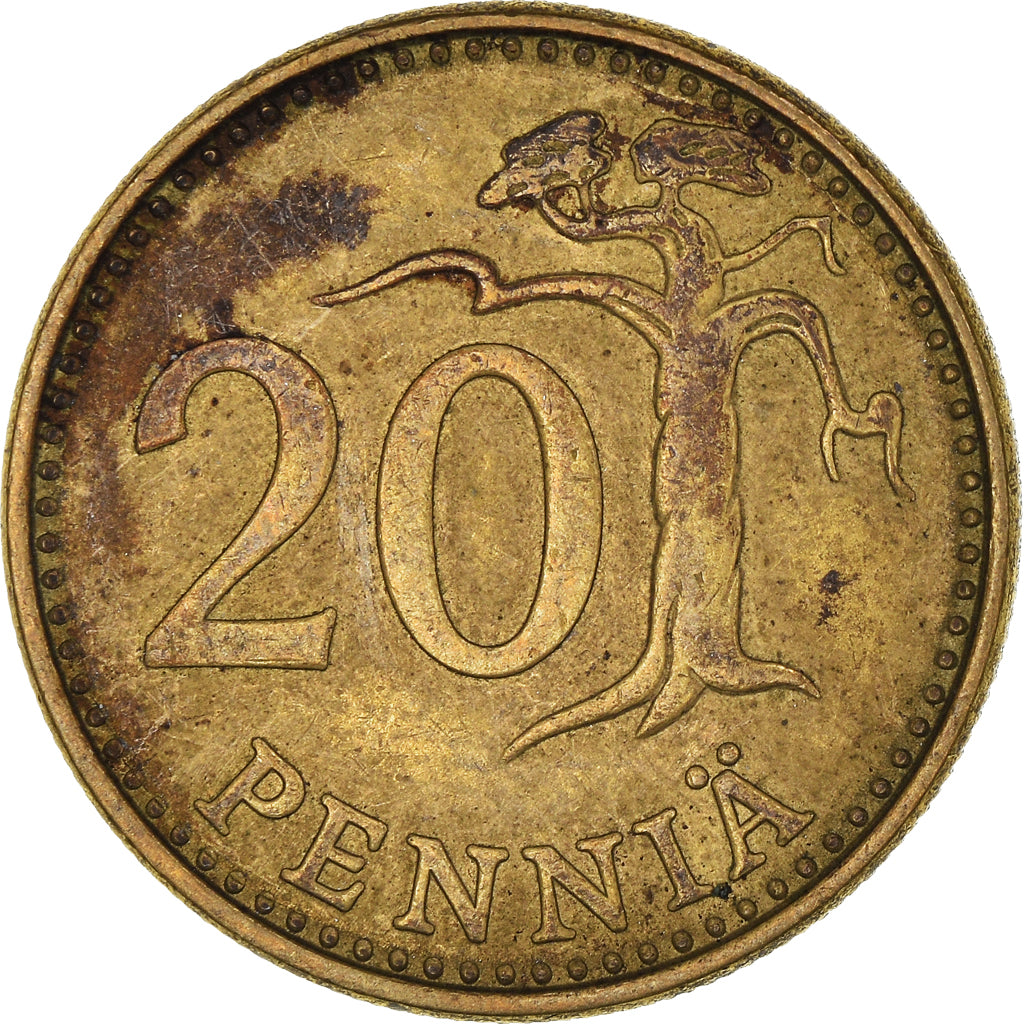 Moneta, Finlandia, 20 Pennia, 1973