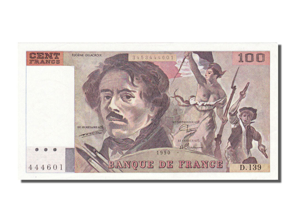 Banknote, France, 100 Francs, 100 F 1978-1995 ''Delacroix'', 1990, UNC(63)