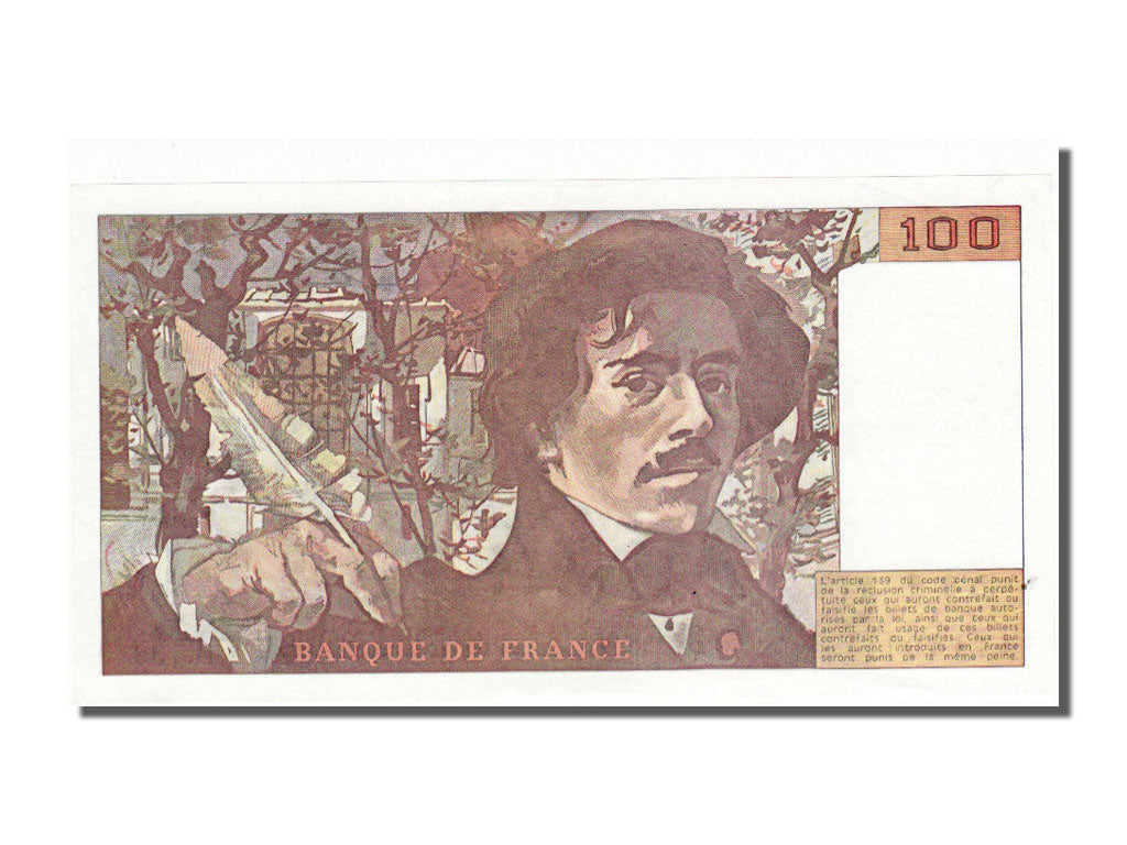 Banknote, France, 100 Francs, 100 F 1978-1995 ''Delacroix'', 1990, UNC(63)