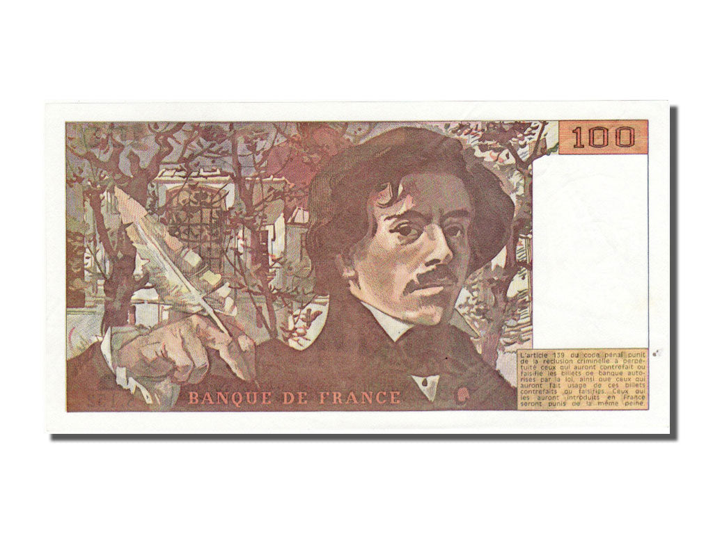 Billet, France, 100 Francs, 100 F 1978-1995 ''Delacroix'', 1990, SPL, Fayette:69