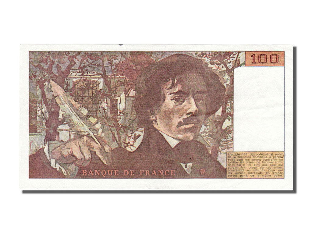 Banknote, France, 100 Francs, 100 F 1978-1995 ''Delacroix'', 1990, UNC(60-62)