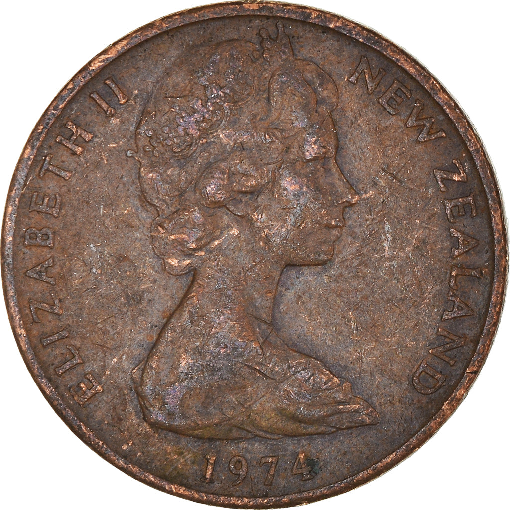 Moneta, Nowa Zelandia, 2 Cents, 1974