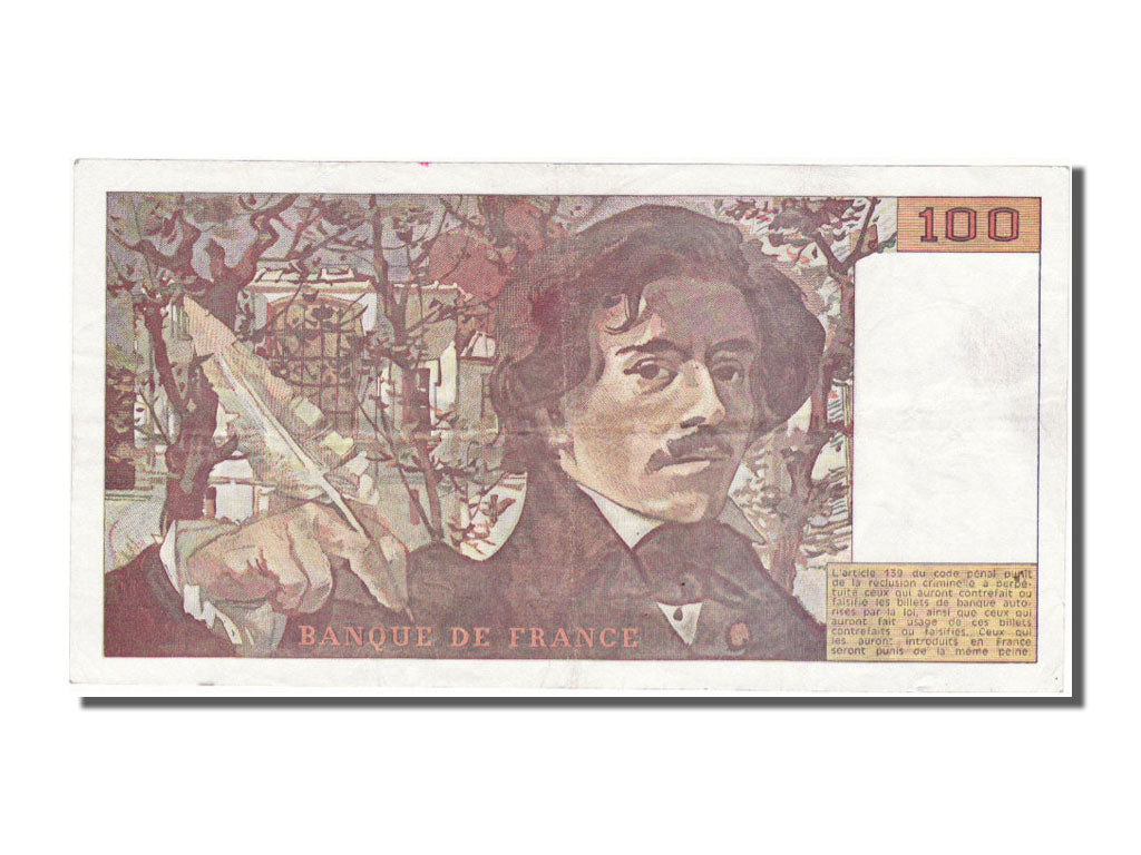 Banknote, France, 100 Francs, 100 F 1978-1995 ''Delacroix'', 1990, EF(40-45)