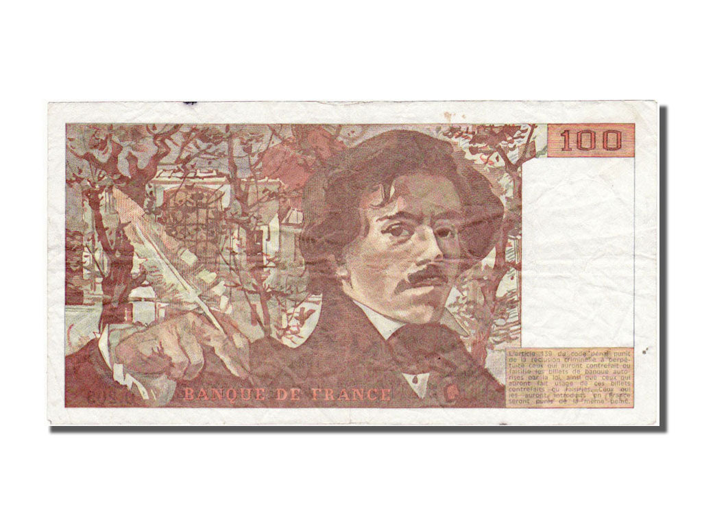 Billete, Francia, 100 Francs, 100 F 1978-1995 ''Delacroix'', 1991, MBC