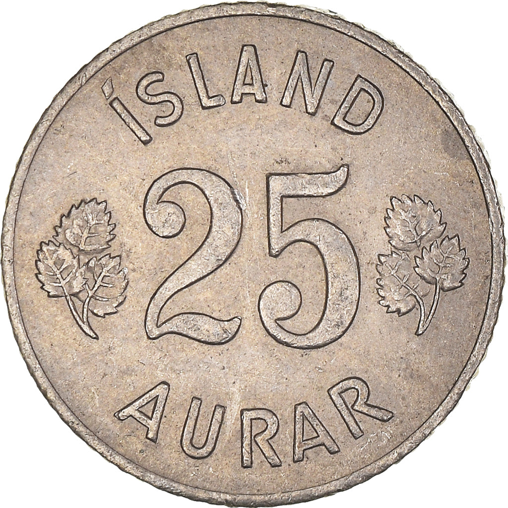 Münze, Iceland, 25 Aurar, 1965