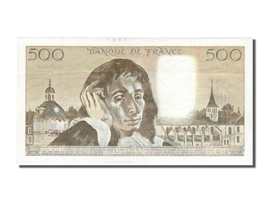 Banknote, France, 500 Francs, 500 F 1968-1993 ''Pascal'', 1989, 1989-03-02