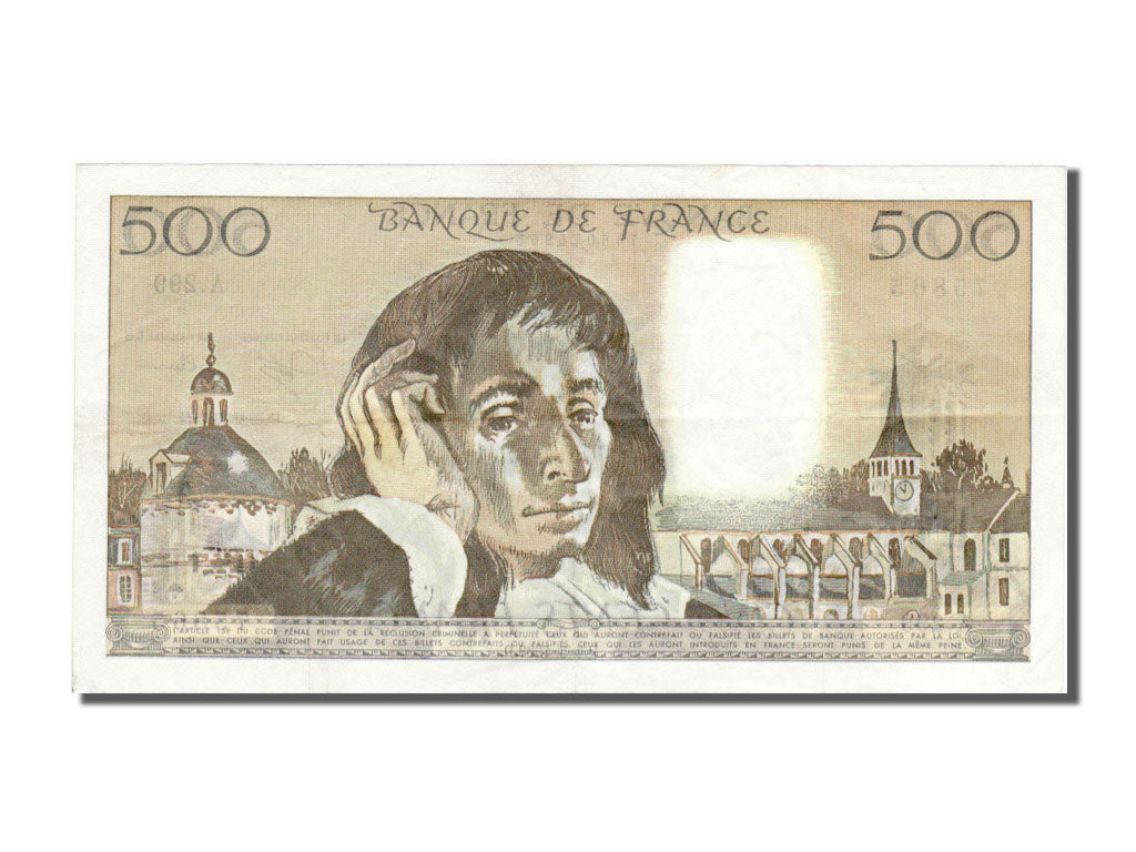 Banknote, France, 500 Francs, 500 F 1968-1993 ''Pascal'', 1989, 1989-03-02
