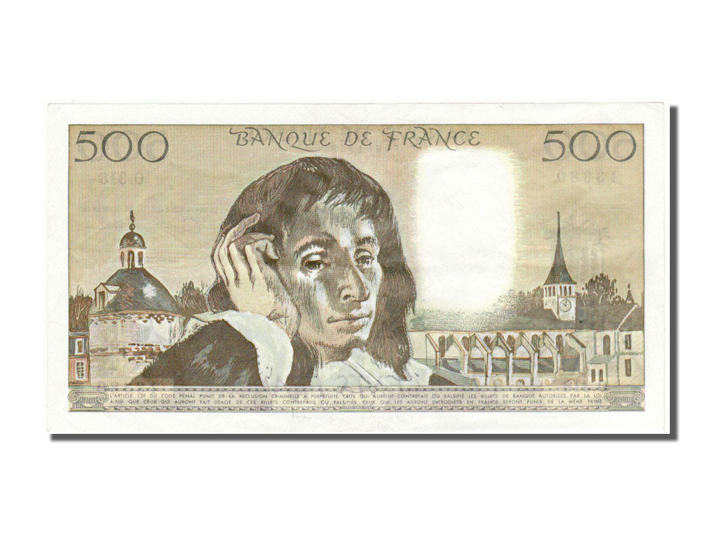 Banknote, France, 500 Francs, 500 F 1968-1993 ''Pascal'', 1990, 1990-07-05