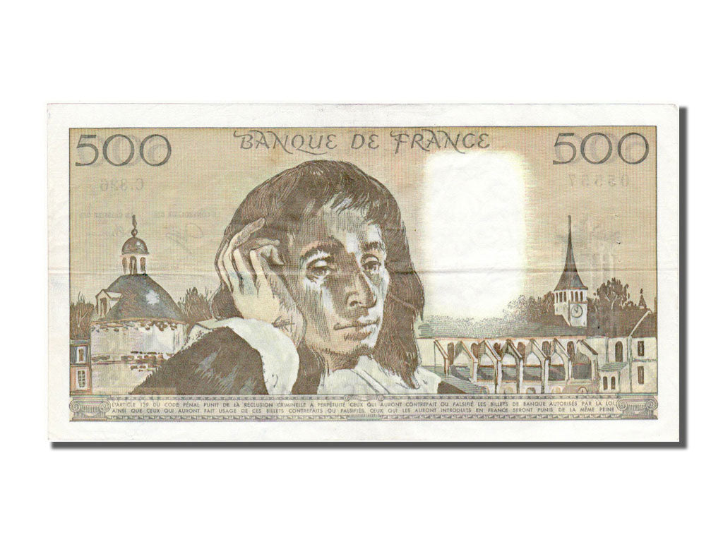Banknote, France, 500 Francs, 500 F 1968-1993 ''Pascal'', 1990, 1990-09-06