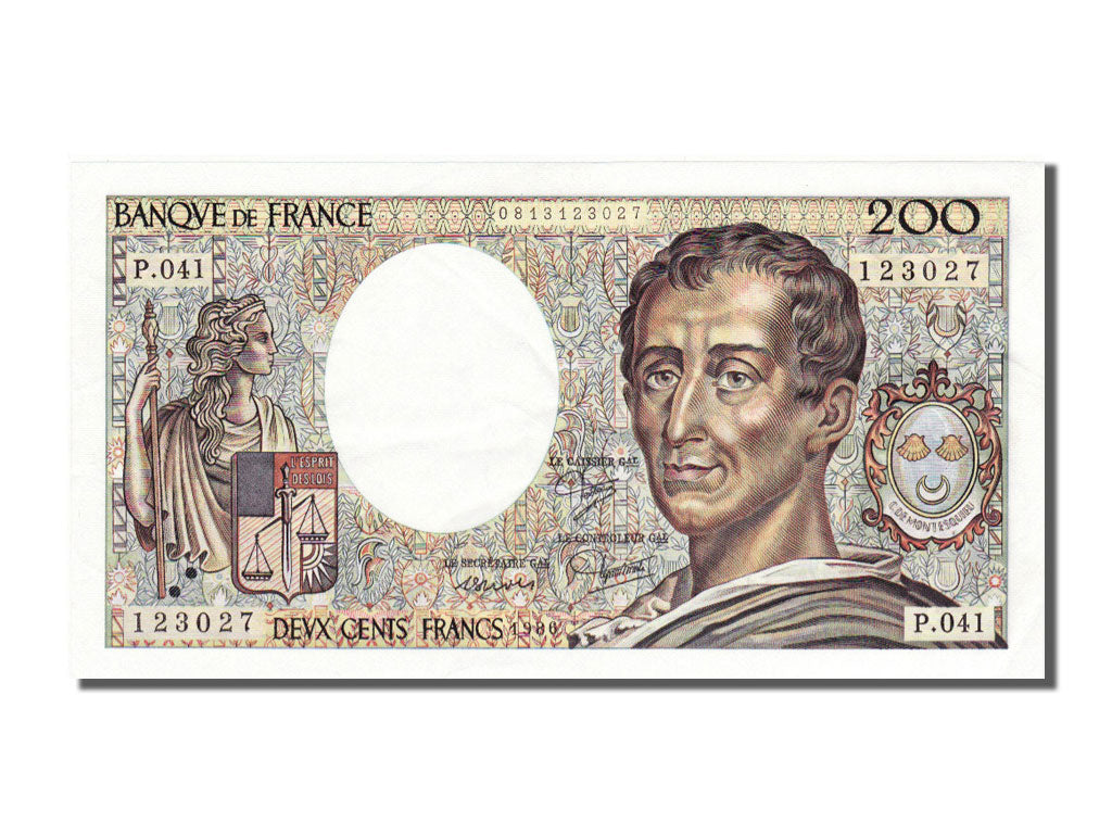 Banknote, France, 200 Francs, 200 F 1981-1994 ''Montesquieu'', 1986, UNC(63)