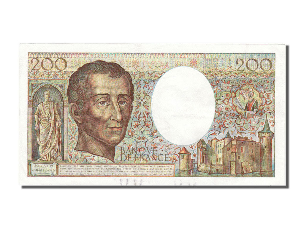 Banknote, France, 200 Francs, 200 F 1981-1994 ''Montesquieu'', 1986, UNC(60-62)