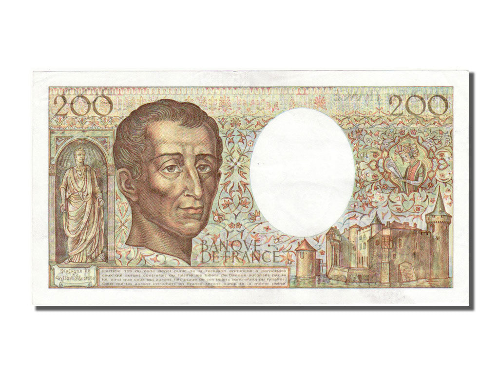 Banknote, France, 200 Francs, 200 F 1981-1994 ''Montesquieu'', 1989, UNC(60-62)