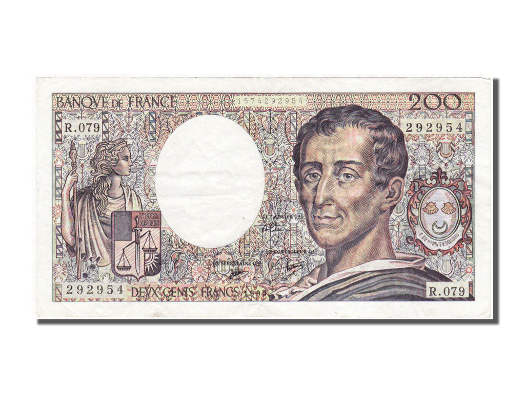 Banknote, France, 200 Francs, 200 F 1981-1994 ''Montesquieu'', 1990, UNC(60-62)