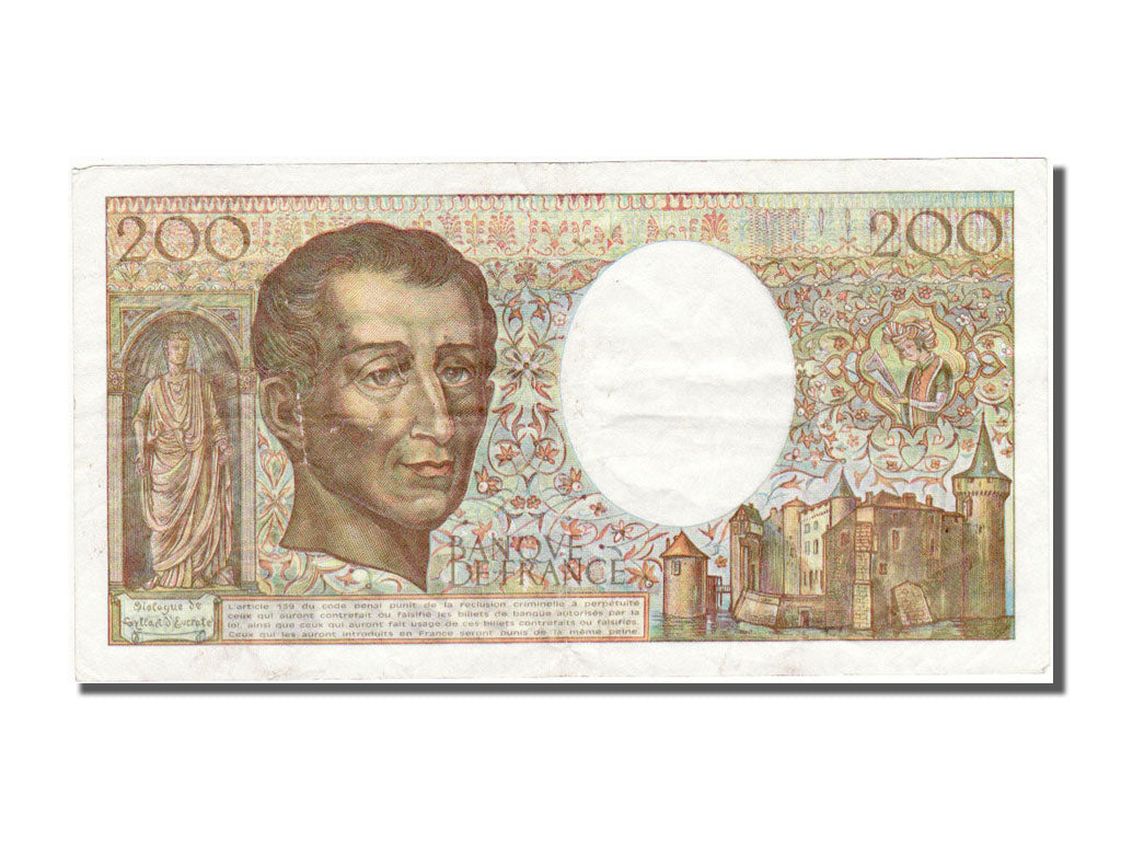 Banknote, France, 200 Francs, 200 F 1981-1994 ''Montesquieu'', 1990, UNC(60-62)