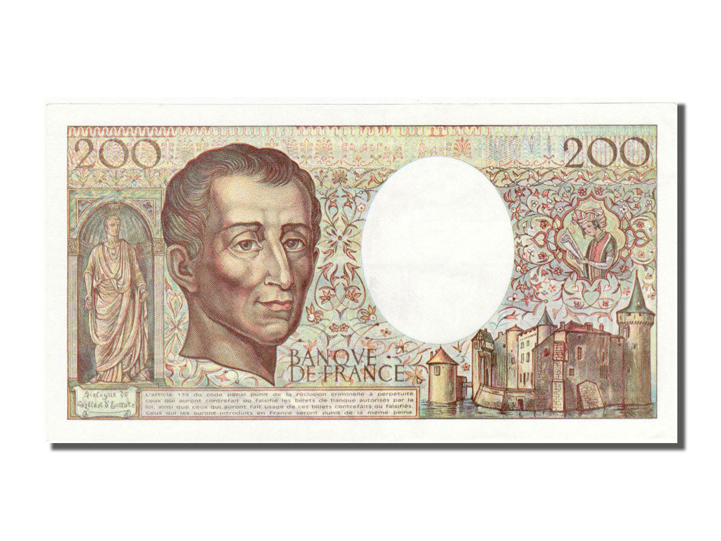 Banknote, France, 200 Francs, 200 F 1981-1994 ''Montesquieu'', 1990, UNC(63)
