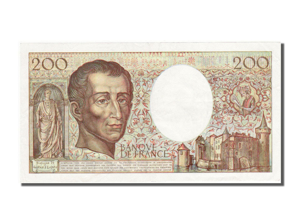Banknote, France, 200 Francs, 200 F 1981-1994 ''Montesquieu'', 1990, UNC(63)