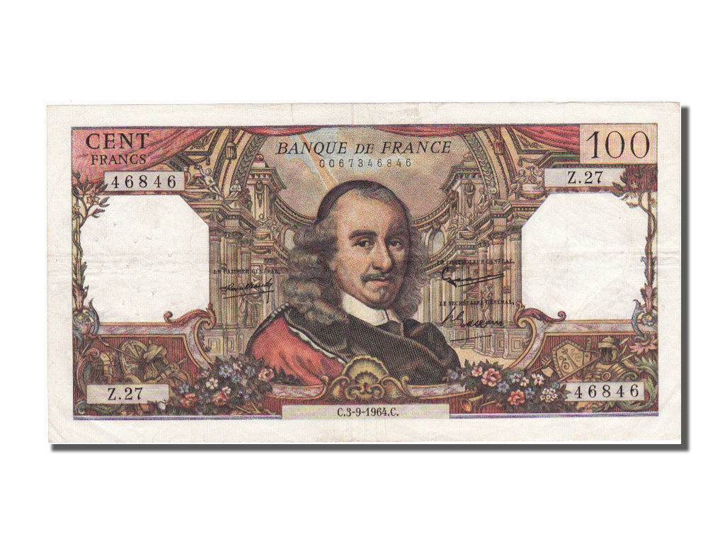 Banconote, Francia, 100 Francs, 100 F 1964-1979 ''Corneille'', 1964, 1964-09-03