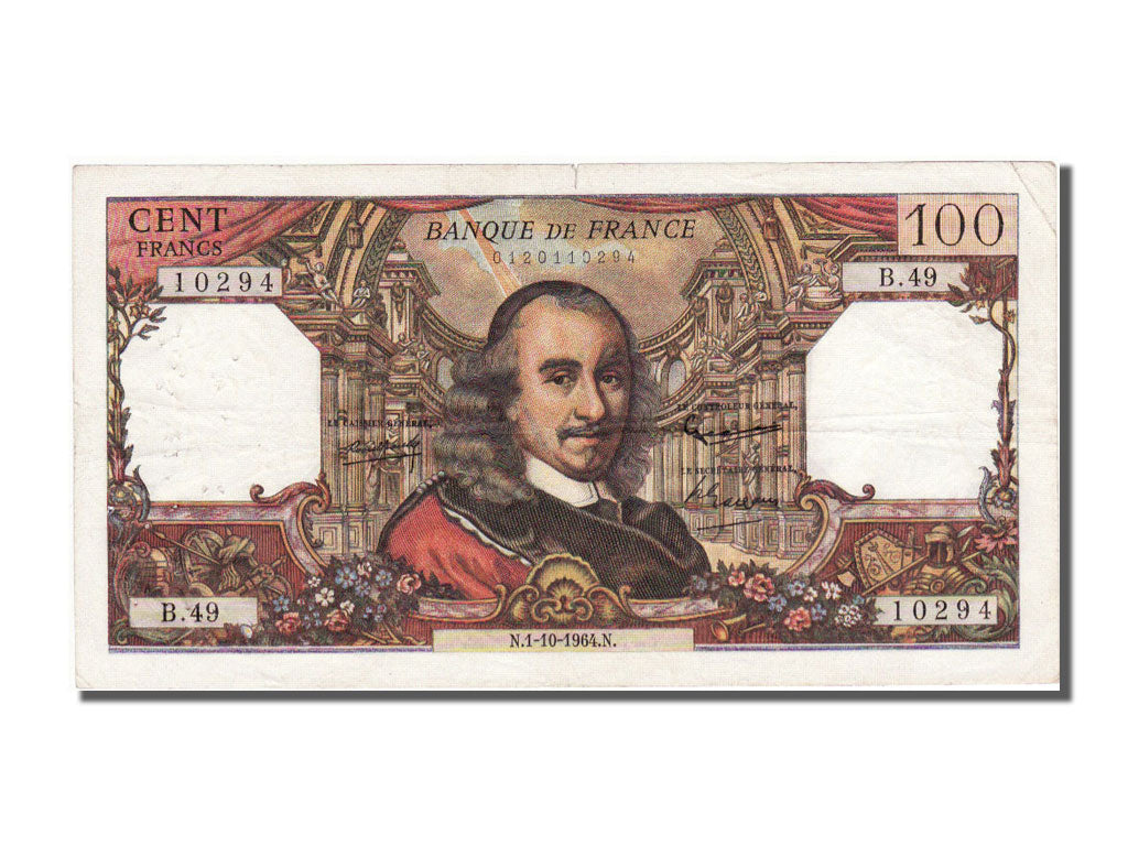 Banknot, Francja, 100 Francs, Corneille, 1964, 1964-10-01, EF(40-45)