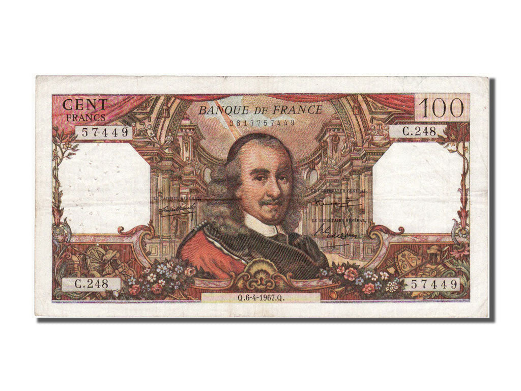 Banknote, France, 100 Francs, 100 F 1964-1979 ''Corneille'', 1967, 1967-04-06