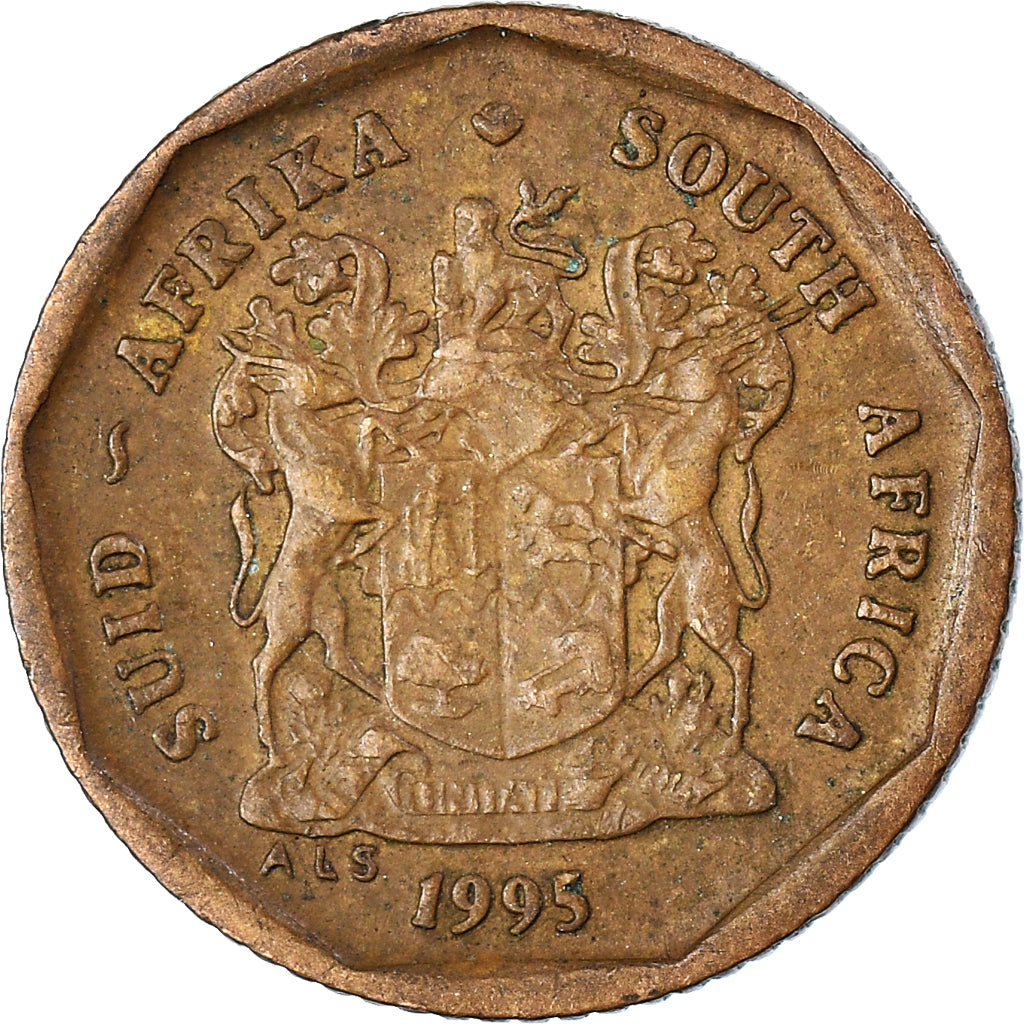 Moeda, África do Sul, 10 Cents, 1995